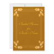 Brown Flowers Unique Bridal Shower Invitations