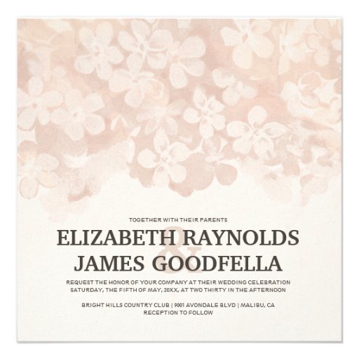 Brown Flowers Wedding Invitations