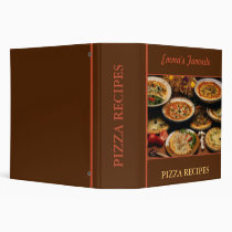 Brown food/pizza recipe binder binders