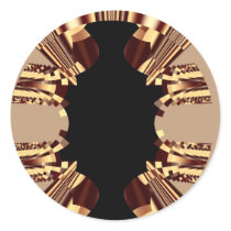Brown fractals round sticker by laly_sb Brown fractals round sticker