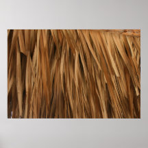 Brown frond roof pattern print