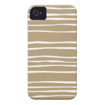 Brown Funky Stripe Pattern Iphone 4S Case iPhone 4 Case-Mate Case