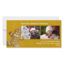 Brown gingerbread man sweet candy canes Christmas photocard