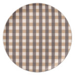Brown Gingham Dinner Plate