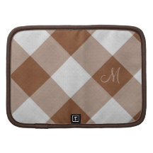 Brown gingham style pattern planners