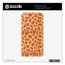Brown Giraffe Pattern Skins For iPhone 4S