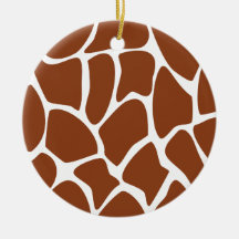 Brown Giraffe Print Pattern. Christmas Ornament