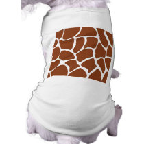 Brown Giraffe Print Pattern. Doggie Tee Shirt