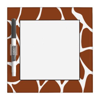 Brown Giraffe Print Pattern. Dry-erase Board