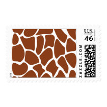 Brown Giraffe Print Pattern. Stamp