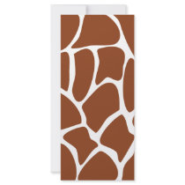 Brown Giraffe Print Pattern. Rack Cards