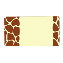 Brown Giraffe Print Pattern. Shipping Labels