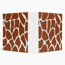 Brown Giraffe Print Pattern. Vinyl Binders