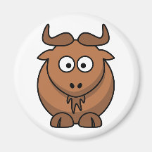 Brown gnu fridge magnet