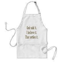 Brown God Said It Aprons
