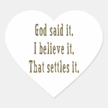 Brown God Said It Heart Sticker
