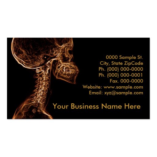 Brown/Gold C-spine customizable business card (front side)