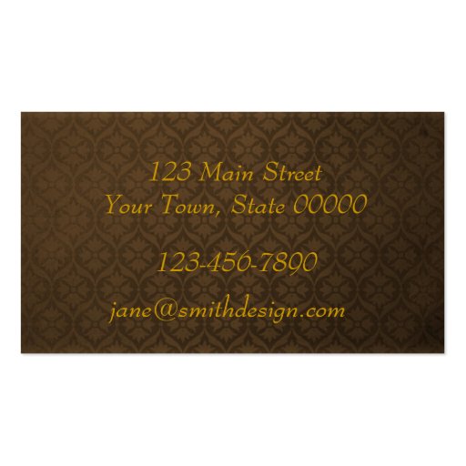 Brown Gold Elegant Business Card (back side)