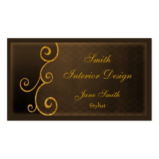 Brown Gold Elegant Business Card (front side)