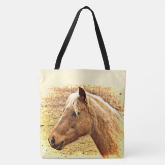 Brown Gold Horse in Sun Animal Tote Bag