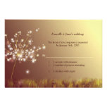 Brown + Gold Trendy Dandelion Wedding RSVP (3.5x5) Custom Invitation