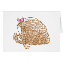 Brown Gorilla Notecard cards