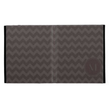 Brown Gray Chevron Pattern with Monogram iPad Case