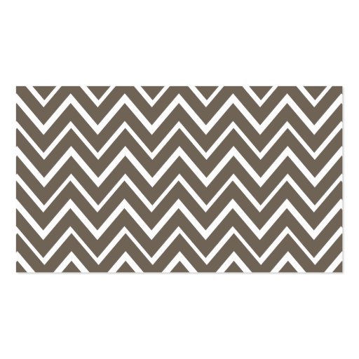 Brown gray whimsical zigzag chevron pattern business card templates (front side)