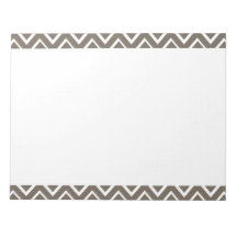 Brown gray whimsical zigzag chevron pattern note pad
