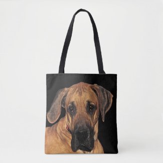 Brown Great Dane Dog Animal Tote Bag