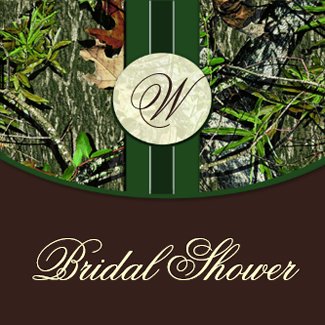 Brown Green Camo Wedding Bridal Shower Invitations invitation