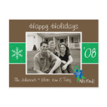 Brown & Green Holiday Photo Card Postcard