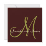 Brown, Green Monogram Wedding Invitations