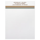brown green stripes personalized letterhead