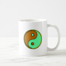 Brown Green Windblown Yin Yang Mugs