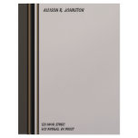 brown grey black stripes custom letterhead