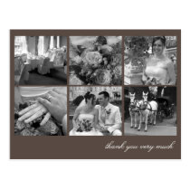 Brown grid collage 6 photos memories thank you postcards