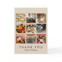 Brown grid collage 9 photos memories thank you card