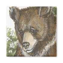 Brown Grizzly Cub magnets