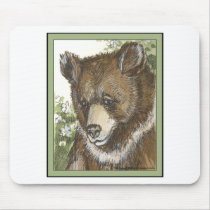Brown Grizzly Cub mousepads