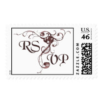 Brown Grunge RSVP Stamps