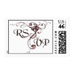 Brown Grunge RSVP postage