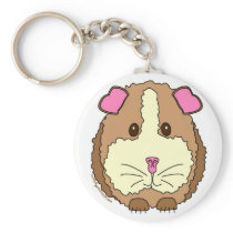 Brown Guinea Pig Key Chains