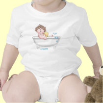 Brown Hair Bath Time t-shirts