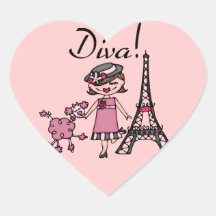 Brown Hair Diva Stickers