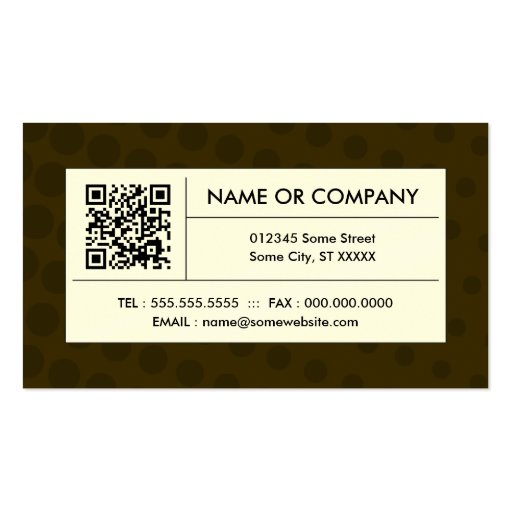 brown halftone QR code Business Cards (front side)