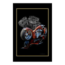 Brown Harley Custom posters