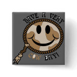 Brown have a cow day smiley face pinback buttons