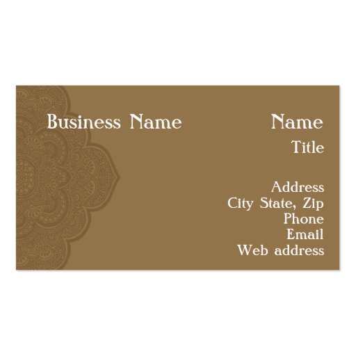 Brown Henna Business Card