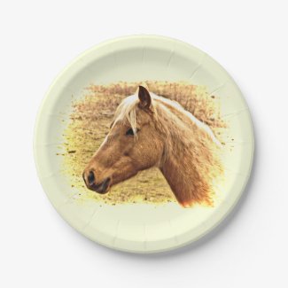 Brown Horse Animal 7 inch Paper Plate